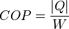 COP = \frac{|Q|}{W}